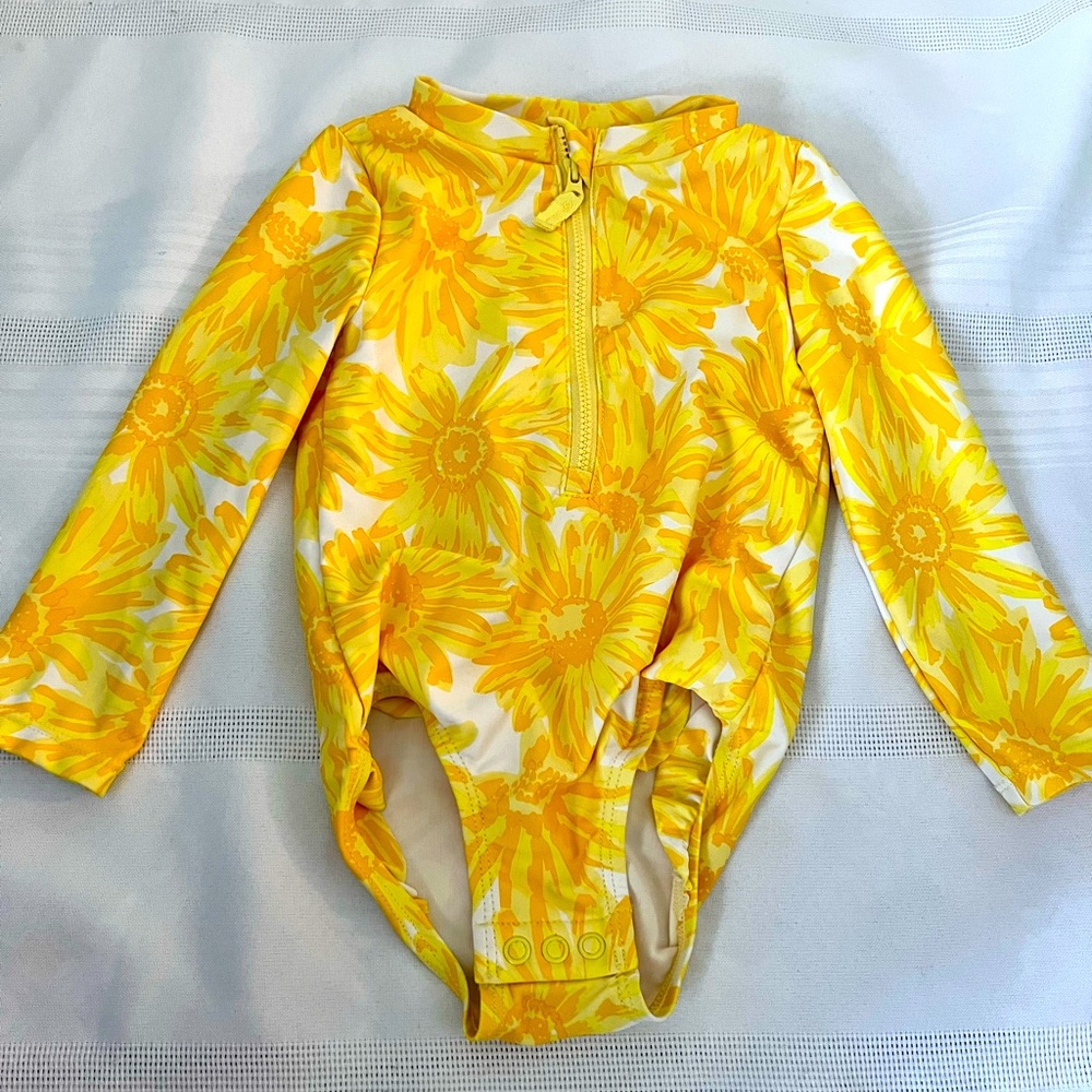 Toddler Carters long sleeve yellow bathing suit size 118mths